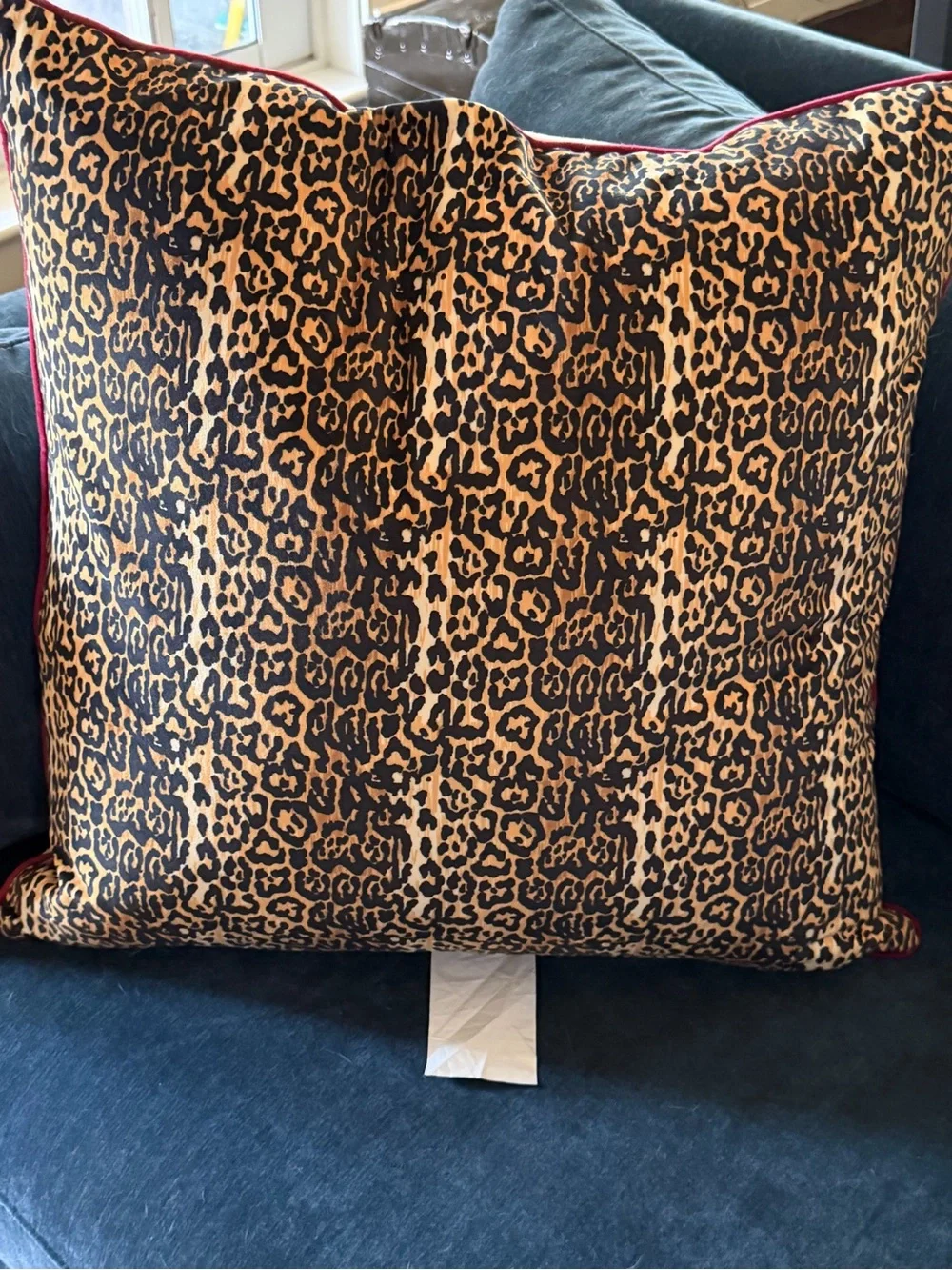 Decorative Monkey Print Throw Pillows in Red and Cream - Designer Home Accent